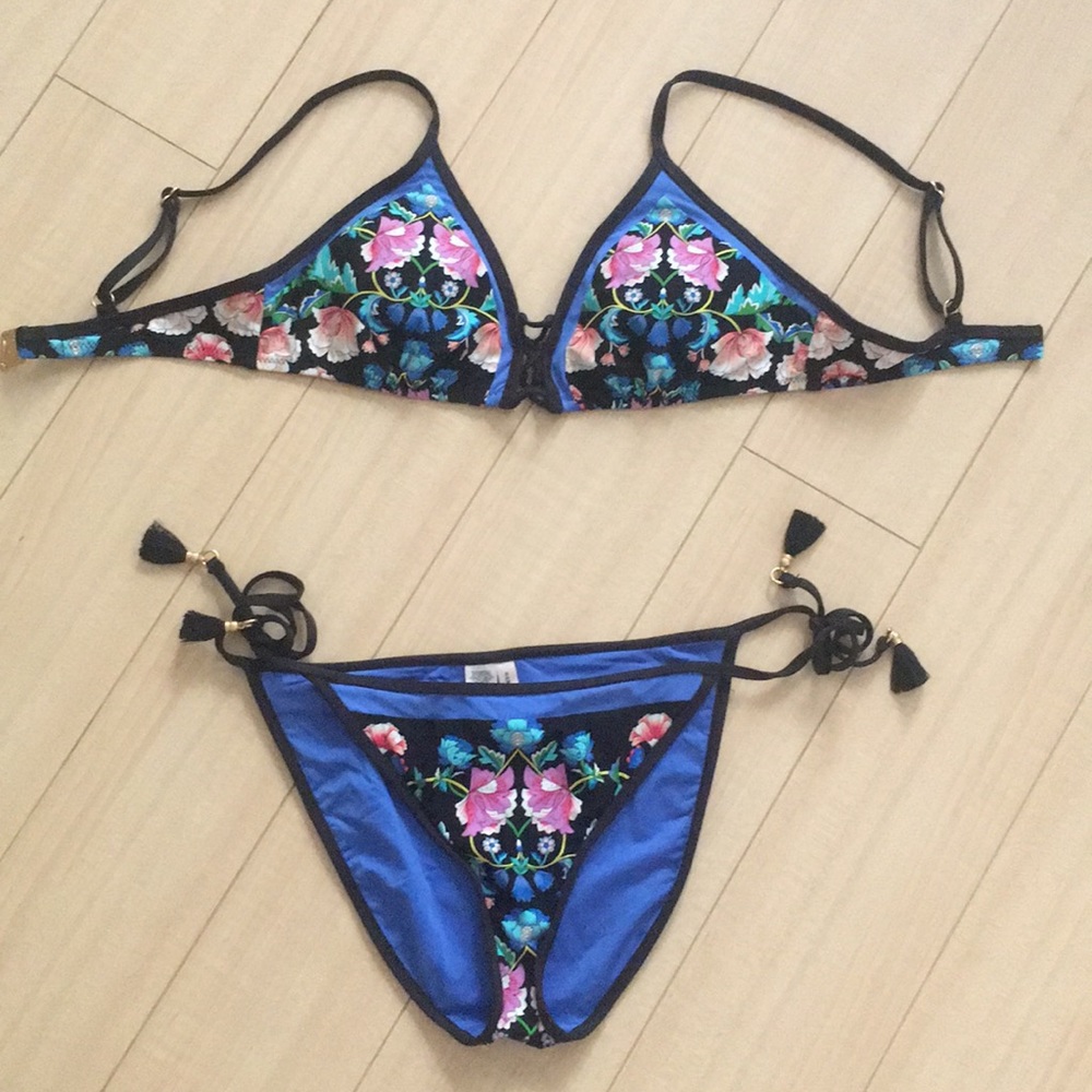 Nanette Lepore Damask Floral bikini set.